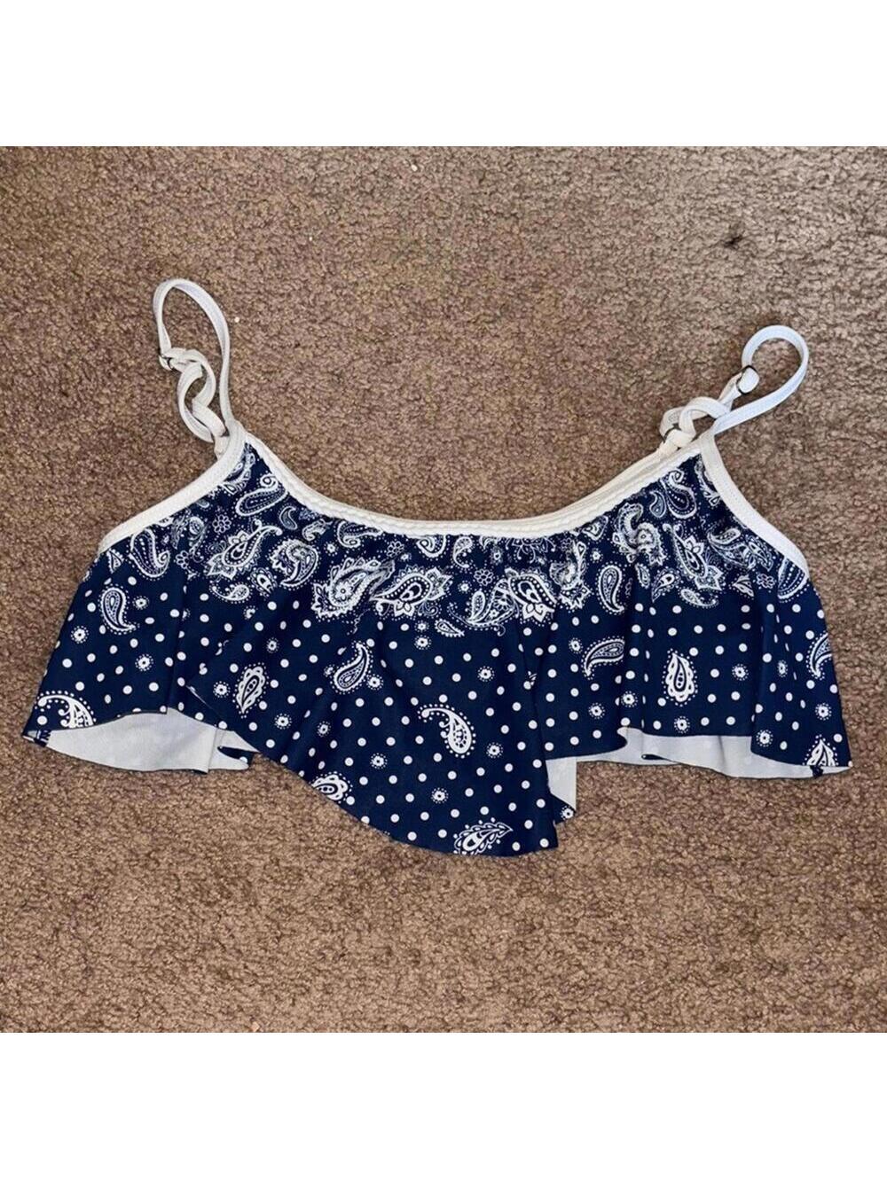 🇺🇸Arizona Jeans Co. Blue Paisley Bandana Bikini Swim Top